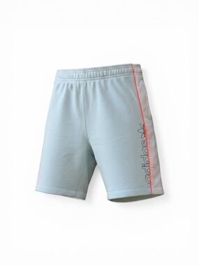 adidas Light Blue Athletic Shorts with Coral Stripe